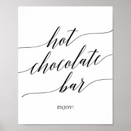 Elegantes Black Calligraphy Hot Chocolate Bar Sign Poster