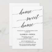 Elegantes Black Calligraphy Housewarming Party Einladung (Vorne/Hinten)