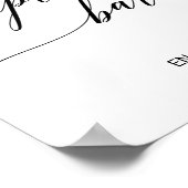 Elegantes Black Calligraphy Popcorn Bar Sign Poster (Ecke)