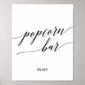 Elegantes Black Calligraphy Popcorn Bar Sign Poster (Vorne)