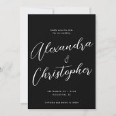 Elegantes Black Calligraphy Script Wedding Foto Save The Date (Vorderseite)