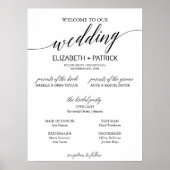 Elegantes Black Calligraphy Small Wedding Program Poster (Vorne)