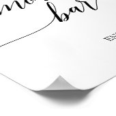 Elegantes Black Calligraphy S'mores Bar Sign Poster (Ecke)