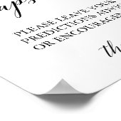 Elegantes Black Calligraphy Time Capsule Sign Poster (Ecke)