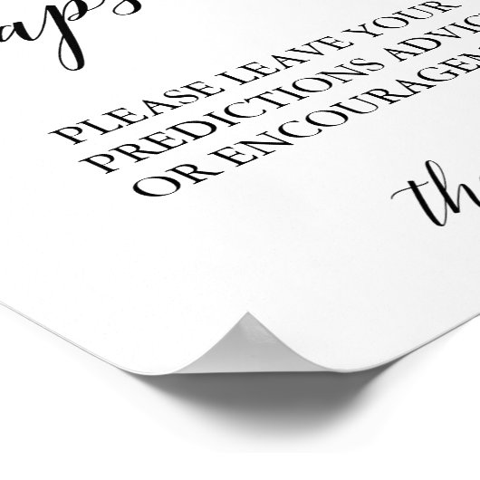 Elegantes Black Calligraphy Time Capsule Sign Poster (Ecke)