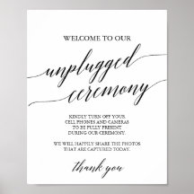 Elegantes Black Calligraphy Unplugged Ceremony Sig