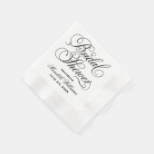 Elegantes Black Calligraphy Wedding Brautparty Serviette (Ecke)