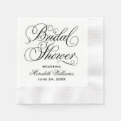 Elegantes Black Calligraphy Wedding Brautparty Serviette (Vorderseite)