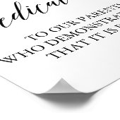 Elegantes Black Calligraphy Wedding Dedication-Zei Poster (Ecke)