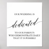 Elegantes Black Calligraphy Wedding Dedication-Zei Poster (Vorne)