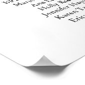 Elegantes Black Calligraphy Wedding Program Poster (Ecke)