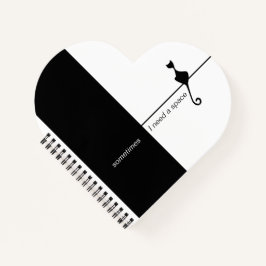 Elegantes Black Cat Illustration Art Notebook Notizblock