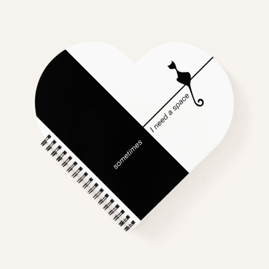 Elegantes Black Cat Illustration Art Notebook Notizblock (Vorderseite)