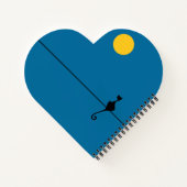 Elegantes Black Cat Illustration Art Notebook Notizblock (Rückseite)