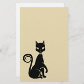 Elegantes Black Cat Scrabook Briefpapier (Vorne/Hinten)