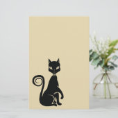 Elegantes Black Cat Scrabook Briefpapier (Stehend Vorderseite)
