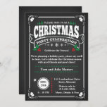 Elegantes Black Chalkboard Weihnachtsfest Party Einladung<br><div class="desc">Mit dieser eleganten Weihnachtsdesign-Party Einladung laden Sie Ihre ganze Familie und Freunde zu Ihrer Feier ein. Personalisieren Sie die Einladung,  indem Sie alle Ihre Party-Details hinzufügen.</div>