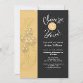 Elegantes Black Cheers to Years Retirement Party Einladung (Vorderseite)