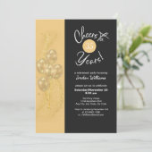 Elegantes Black Cheers to Years Retirement Party Einladung (Stehend Vorderseite)