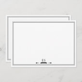 Elegantes Black Chic Initial Monogram Mitteilungskarte (Vorne/Hinten)