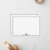 Elegantes Black Chic Initial Monogram Mitteilungskarte (Vorderseite/Rückseite Beispiel)