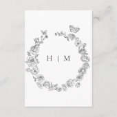 Elegantes Black Chinoiserie Bird Wappen Hochzeit Begleitkarte (Rückseite)