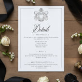 Elegantes Black Chinoiserie Bird Wappen Hochzeit Begleitkarte