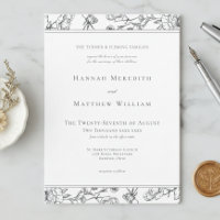 Elegantes Black Chinoiserie Bird Wappen Hochzeit