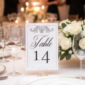 Elegantes Black Chinoiserie Bird Wappen Hochzeit Tischnummer