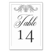 Elegantes Black Chinoiserie Bird Wappen Hochzeit Tischnummer (Vorderseite)