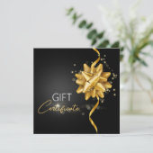 Elegantes Black Classy Luminous Gold Round Bow Ges (Stehend Vorderseite)