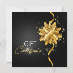 Elegantes Black Classy Luminous Gold Round Bow Ges