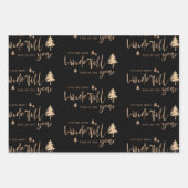 Elegantes Black Copper Frohe Weihnachtsgeschenk Geschenkpapier Set (Vorderseite 3)