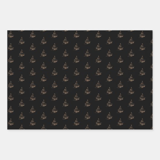 Elegantes Black Copper Frohe Weihnachtsgeschenk Geschenkpapier Set (Vorderseite 2)