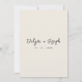 Elegantes Black & Cream Minimal Boho UAwg Wedding Einladung (Rückseite)