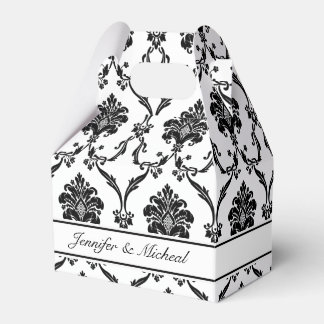 Elegantes Black Damask Customizable Favor Box Geschenkschachtel