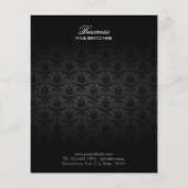 Elegantes Black Damask Fair & Beauty Salon Flyer (Hinten)