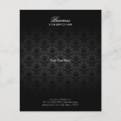 Elegantes Black Damask Fair & Beauty Salon Flyer (Vorne)