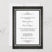 Elegantes Black & Dark Gray Damask Probe Dinner Einladung (Rückseite)
