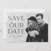 Elegantes Black Diamond Ring Overlay-Foto Save The Date (Vorderseite)