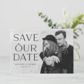 Elegantes Black Diamond Ring Overlay-Foto Save The Date (Stehend Vorderseite)