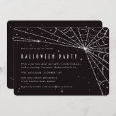 Elegantes Black Diamond Spider Web-Halloween-Party Einladung (Vorne/Hinten)