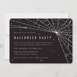 Elegantes Black Diamond Spider Web-Halloween-Party Einladung