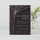 Elegantes Black Diamond Spider Web-Halloween-Party Einladung (Stehend Vorderseite)