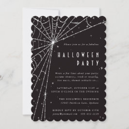Elegantes Black Diamond Spider Web-Halloween-Party Einladung