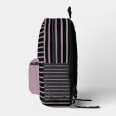 Elegantes Black & Dusty Mauve Line Art Backpack Bedruckter Rucksack (Rechts)