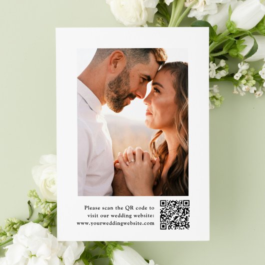 Elegantes Black Floral Wappen Monogram Foto Hochze Save The Date