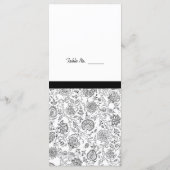Elegantes Black Floral Wedding Menus Menükarte (Rückseite)