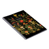 Elegantes Black Florals Botanicals Fall-Notebook Notizblock (Rechte Seite)