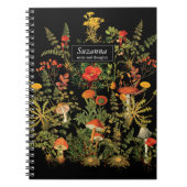 Elegantes Black Florals Botanicals Fall-Notebook Notizblock (Vorderseite)